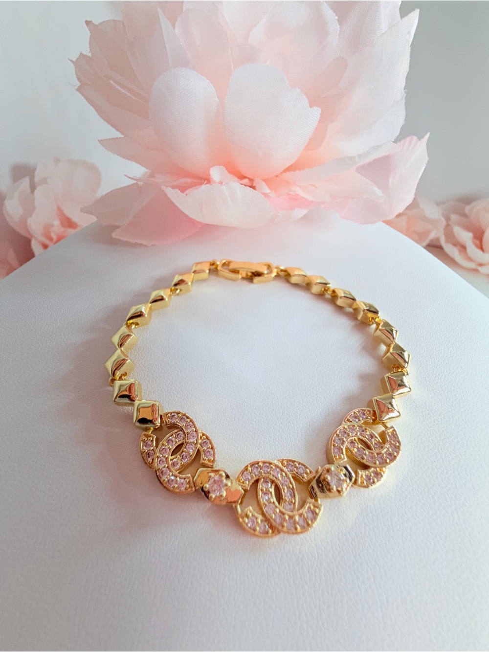 Gold-Tone  Crystal Link Bracelet